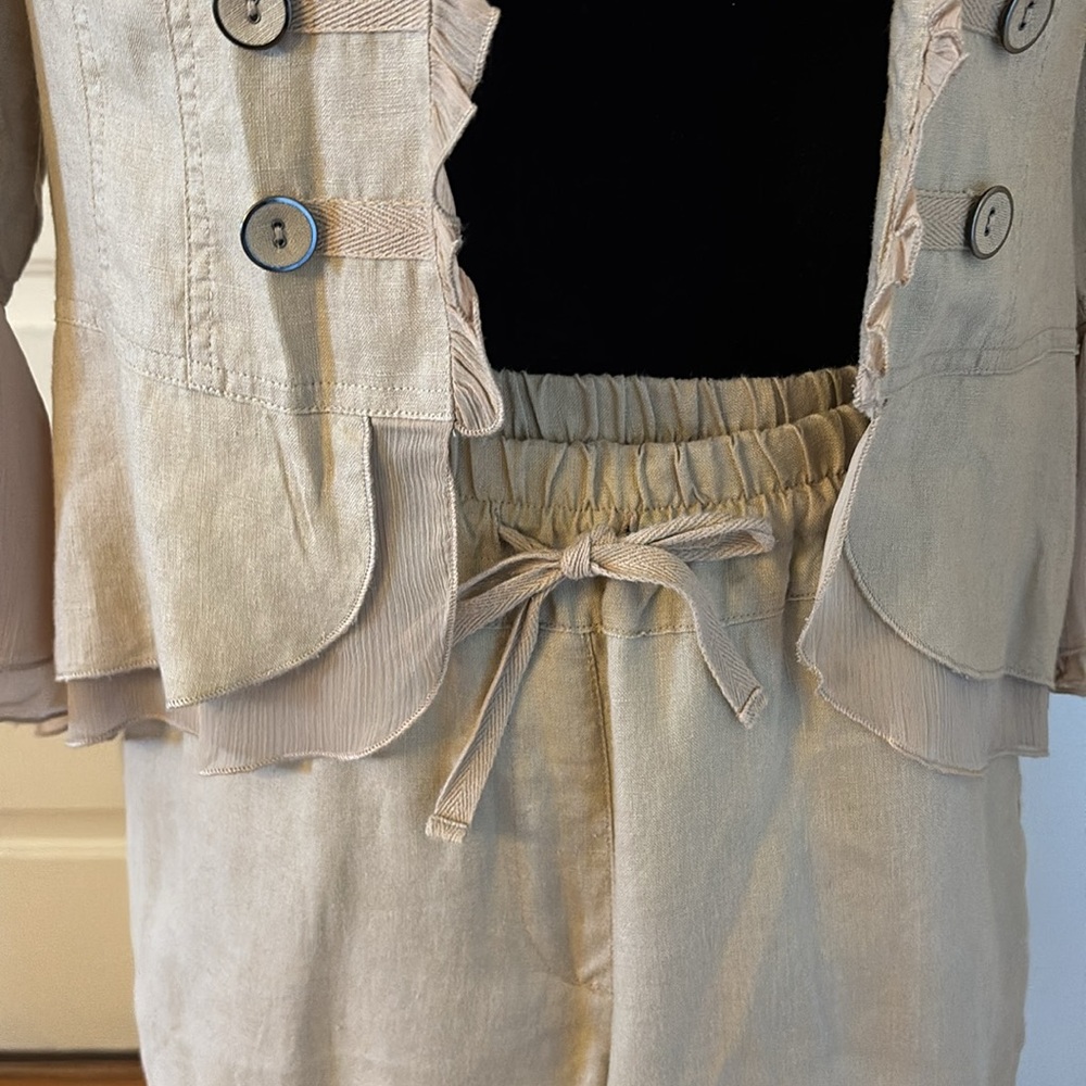 NWOT Multiples Tan Linen Suit with Jacket and Pants - Picture 5 of 15